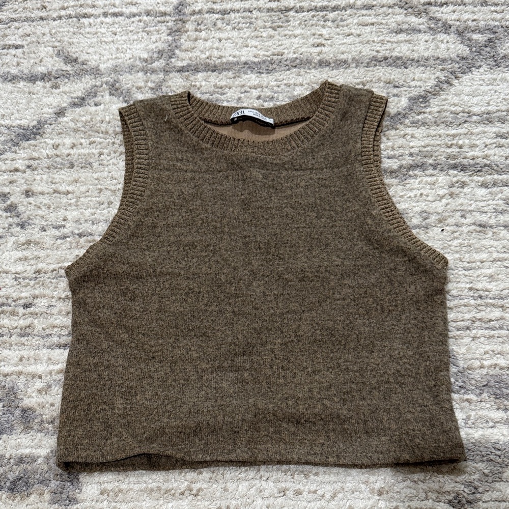 Zara Cropped Wool-blend Cropped Top